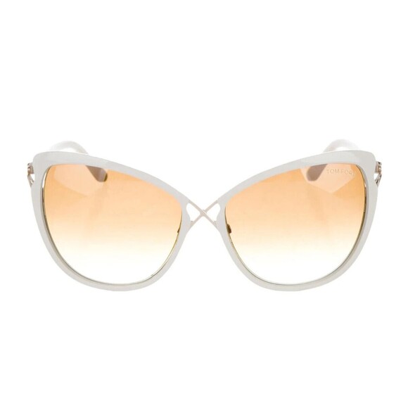 DESIGNER TOM FORD IVORY ACETATE GRADIENT OVERSIZE SUNGLASSES - Picture 2 of 10